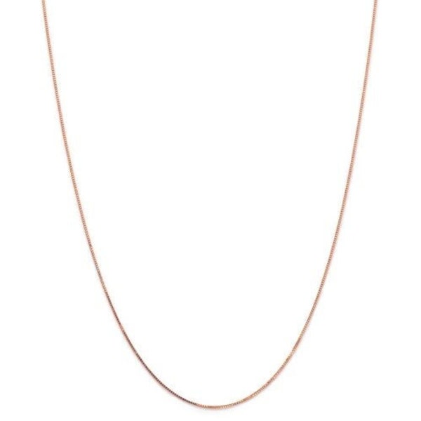 10K Solid Rose Gold Box Chain Necklace, 0.5mm Spring Clasp, Thin Gold Chain, Gold Box Necklace, Solid Gold Box Chain, Women Jewelry