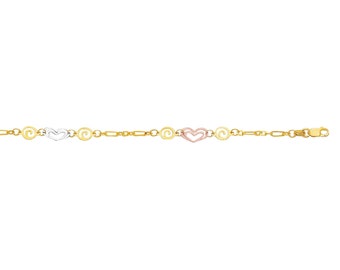 Leg Avenue .925 Sterling Silver 3.00MM Solid Polished Fancy Heart Link Anklet Bracelet Available in 9 /& 10 inches