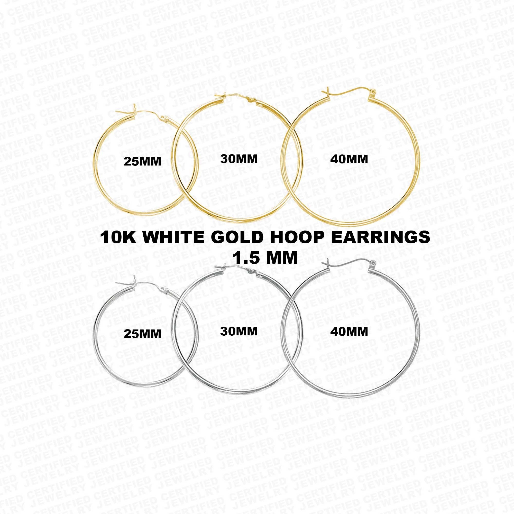4mm X 40mm 1.5" Plain Shiny Hoop Earrings REAL 10K Yellow Gold FREE SHIPPING 