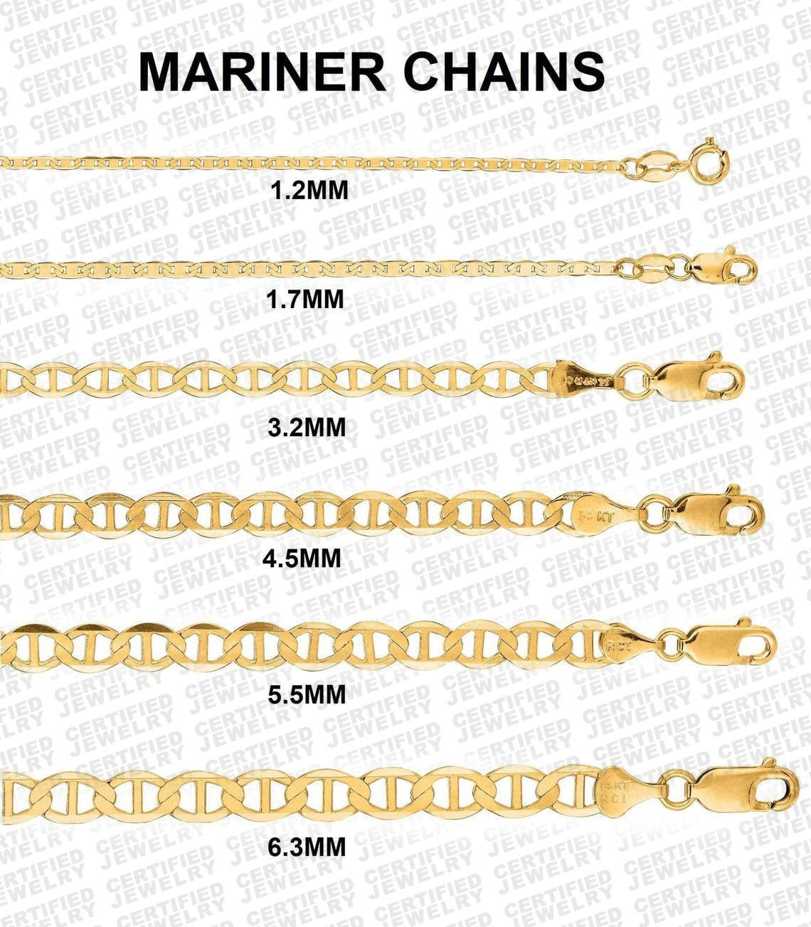Solid 14K Yellow Gold Mariner Link 