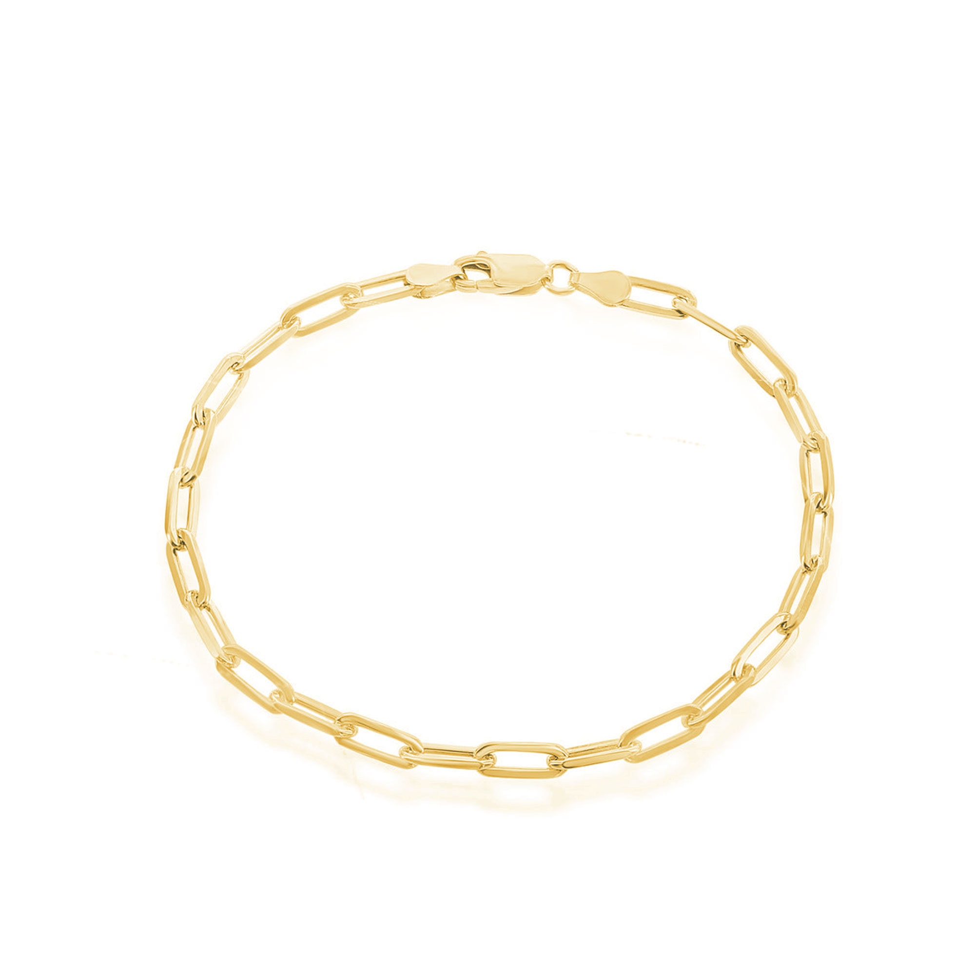 10K Gold Paperclip Link Bracelet 10K Gold Chain Bracelet - Etsy