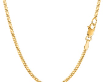 1mm Width & 20 Inches Long 14K Solid Yellow Gold Box Chain Necklace with Secure Lobster Lock Clasp 