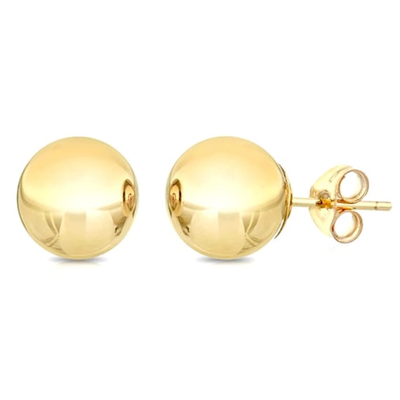 Buy 14k Yellow Gold Ball Stud Earrings With Screwbacks 4mm, 5mm, 6mm, 7mm,  8mm, Sleeper Earrings, Unisex Online in India - Etsy