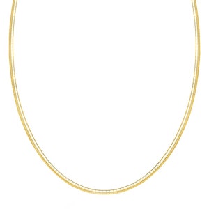 14K Solid Gold Classic Omega Chain Necklace, 16 18 20, 2.0 MM 6.0 MM Wide Gold Omega Necklace Chain, For Women image 2