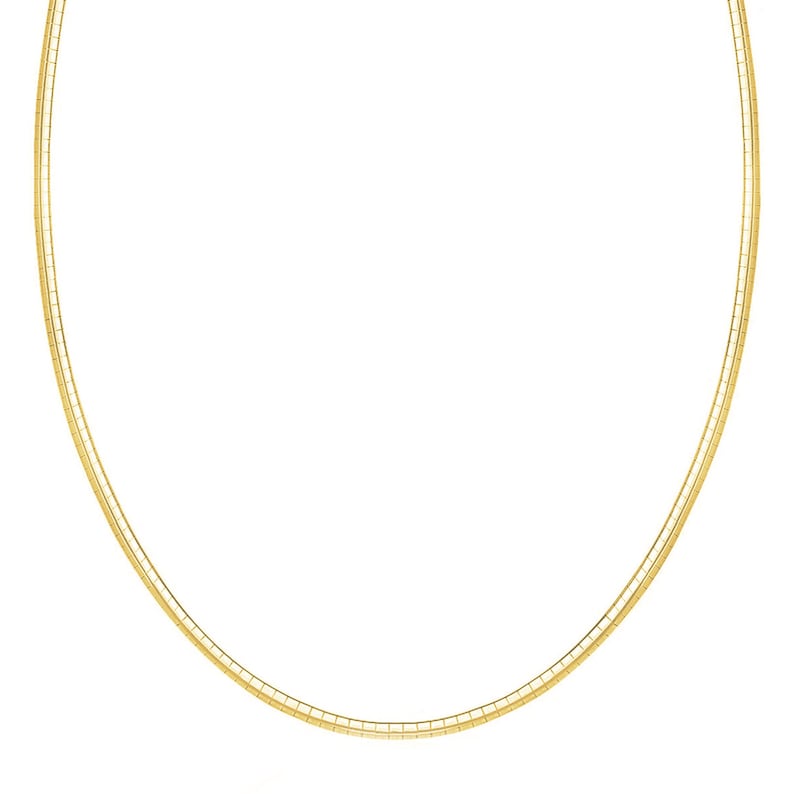 14K Solid Gold Classic Omega Chain Necklace 16 18 Etsy