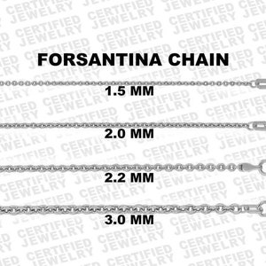 14K White Gold Forsantina Cable Link Chain Necklace, 16" To 24" Inch, 1.5mm To 3mm Thick Gold Chain, Lite Gold Chain, Gold Link Chain, SALE