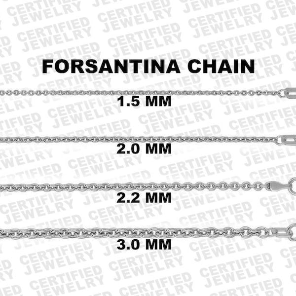 14K White Gold Forsantina Cable Link Chain Necklace, 16" To 24" Inch, 1.5mm To 3mm Thick Gold Chain, Lite Gold Chain, Gold Link Chain, SALE
