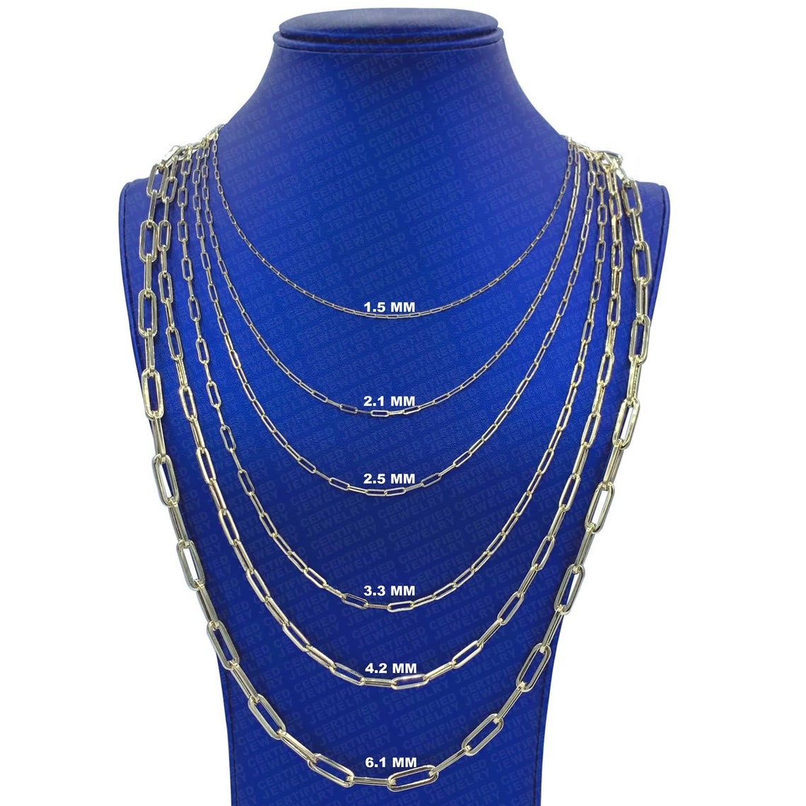 14k Yellow Gold Paperclip 1.2mm to 9.8mm Rectangular Link Etsy