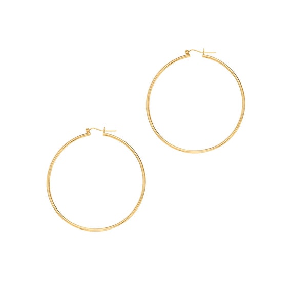 14K Yellow Gold Hoop Earring Set 1.5mm 