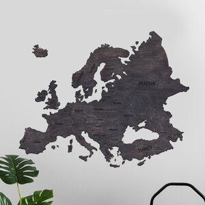 Carte en bois de l’Europe | Décoration intérieure | | d’art mural Cadeau pour mari femme petit ami | Carte sur le mur | Un cadeau pour noël | Carte Engraverd |