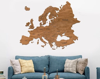 Carte dEurope en liège auto-adhésive 123x92x0,4 cm. Tableau daffichage fait  en Tchéquie, décoration murale écologique -  France