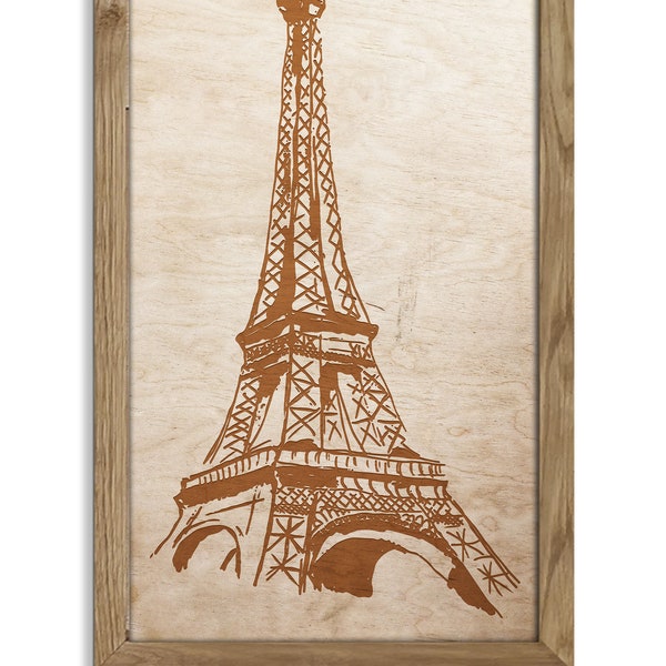 Eiffelturm Wandkunst Eiffelturm Gravierte Holz Laser Wanddekoration Geschenke Stadt Symbol Paris