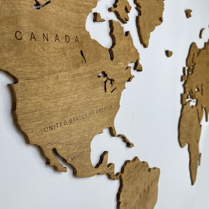 World Map Wood Wall Art, Travel Gift, Wall Decoration, Housewarming Gift, Welkarte, Wall world map wooden, office world map, poster