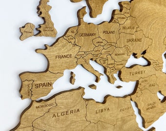 Beech Plywood Wooden World Map | Travel Home Decor