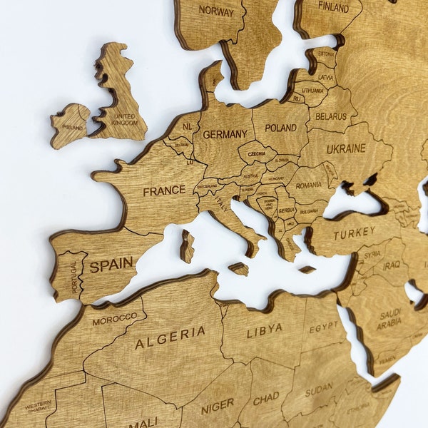 Beech Plywood Wooden World Map | Travel Home Decor