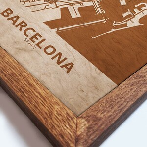 Carte de Barcelone, plan de la ville, gravure de Barcelone, Espagne, topographie de la ville, carte de Barcelone, photo de Barcelone, carte artistique de Barcelone