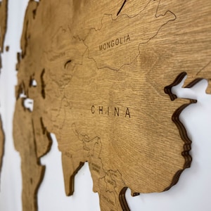 Carte murale en bois | Carte du monde en bois | Rose des vents | Cadres | Carte murale en bois| Décoration intérieure| Cadeau de Noël| Carte du monde épaisse | Voyage mural