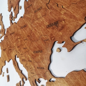 Carte en bois de l’Europe | Décoration intérieure | | d’art mural Cadeau pour mari femme petit ami | Carte sur le mur | Un cadeau pour noël | Carte Engraverd |