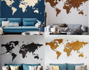 Wooden World Map Wall Art | 3D Home Decor for Travelers