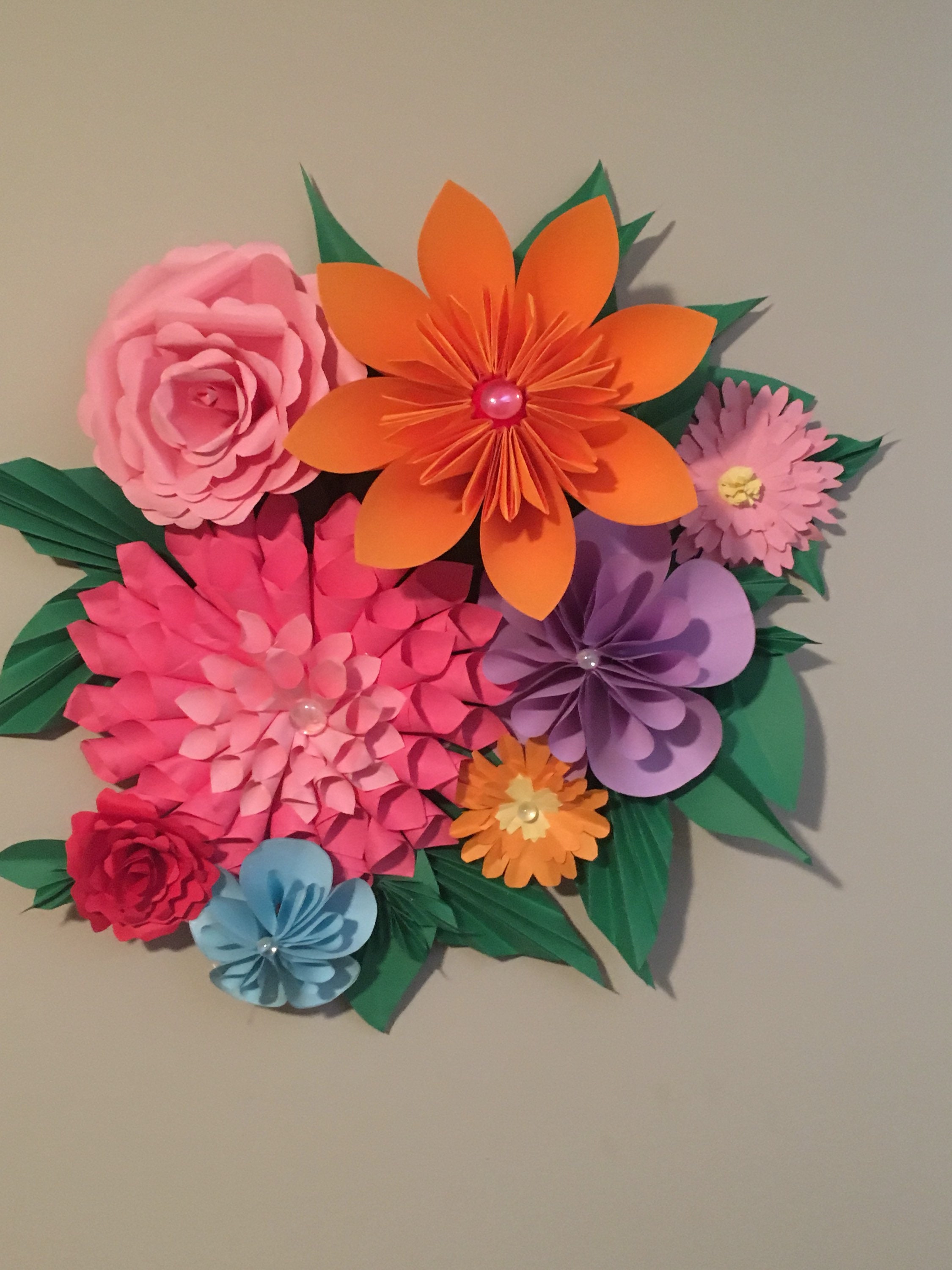 Paper Flower Wall Art Etsy