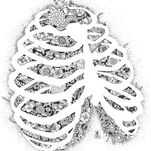 PRINTS: Anatomy Series Flowers Lungs