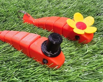 Articulated Shrimp with hats - Customizable Keychain Sensory Fidget toys