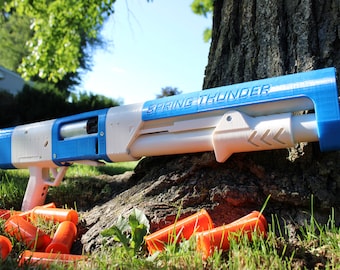 Spring Thunder - Model 6 Minty Blue Variant - Toy Foam Dart Blaster