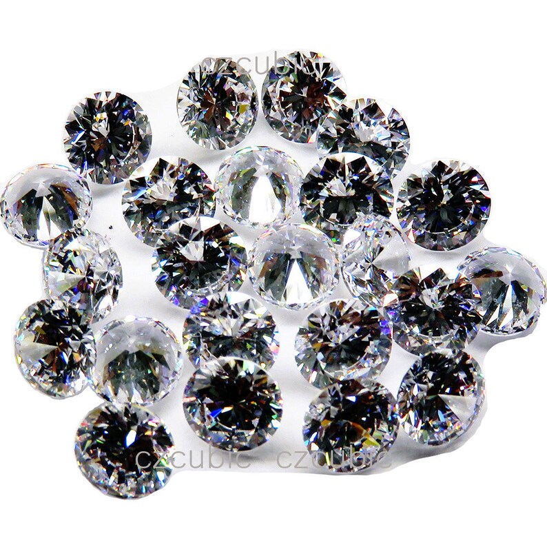 Cubic Zirconia 5A / AAAAA Loose Stones Round Shape Fake Etsy