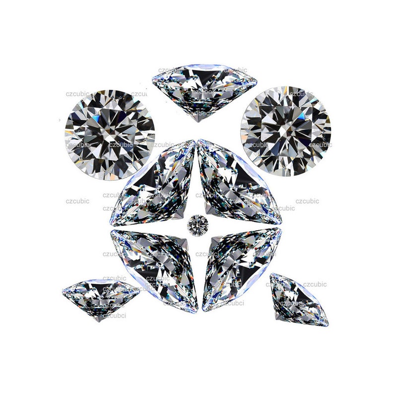 Cubic Zirconia 5A / AAAAA Loose Stones Round Shape Fake Etsy