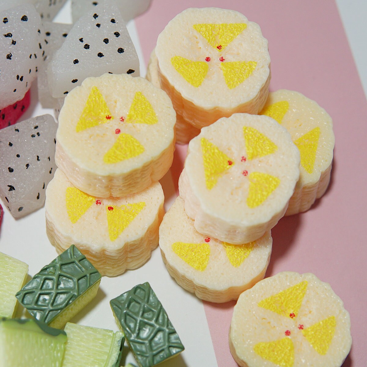Faux mini food Resin decoden Resin colorful fruit slice Etsy