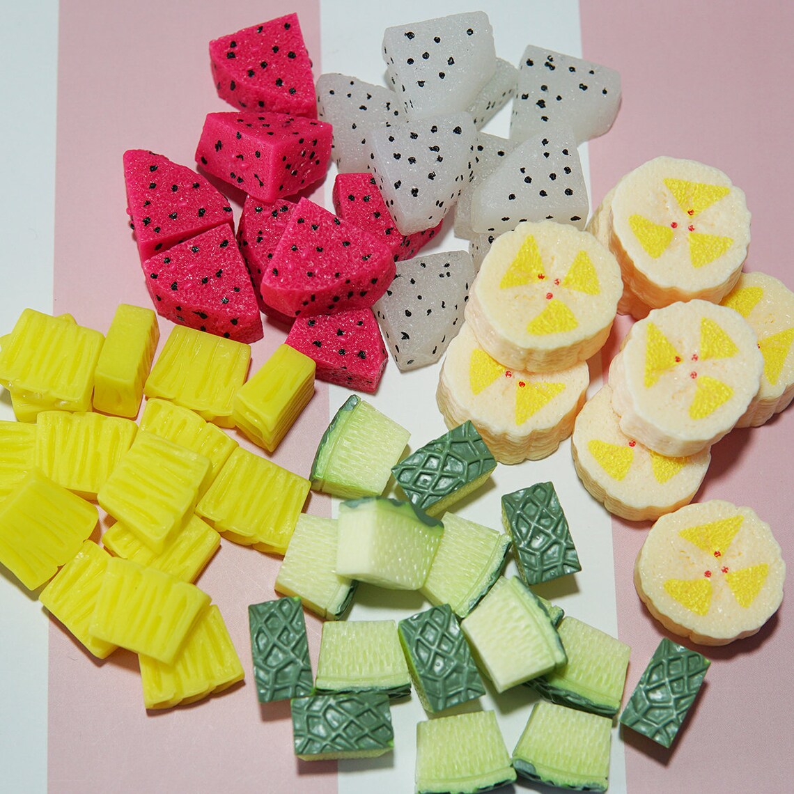 Faux mini food Resin decoden Resin colorful fruit slice Etsy