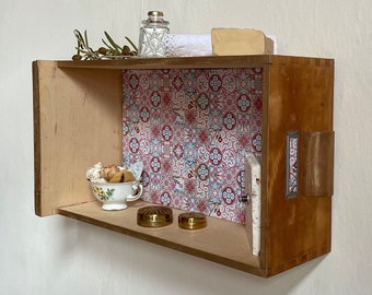 Apothecary drawer “True Vintage” wall shelf, kitchen shelf, spice rack, bathroom shelf, upcycling