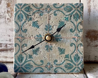 Table clock Italian design, upcycling, mini clock, kitchen clock “Shabby Chic” home decoration