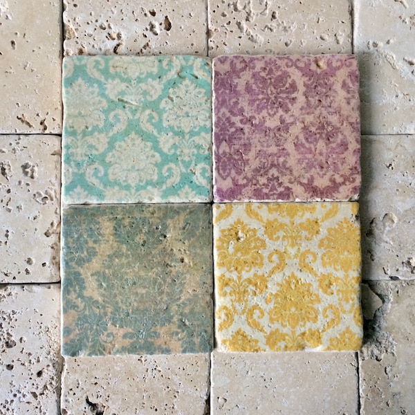 Set of 4 tiles, coasters “Boho Look”