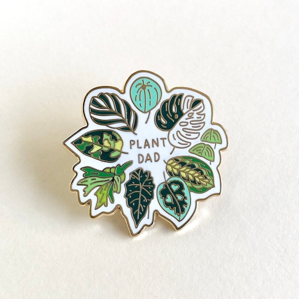 Plant Dad Hard Enamel Pin|| Plant Dad Pin || Plant Lover Pin || House Plant Pin || Leaf Pin