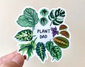 Clear Plant Dad Sticker vinyl Die Cut Sticker House Plant Sticker Weatherproof Sticker Laptop Sticker