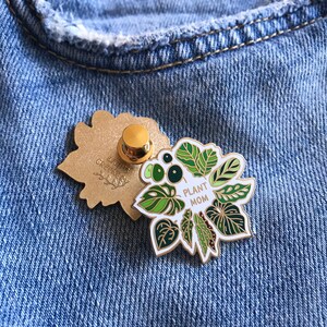 Plant Mom Hard Enamel Pin Plant Lady Pin Plant Lover Pin House Plant Pin Leaf Pin image 6