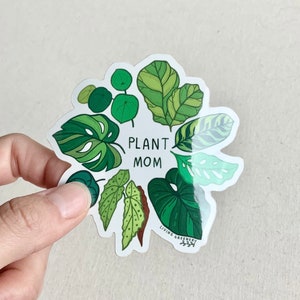 Plant Mom sticker, Plant Stickers, Glossy Coated vinyl Die Cut Sticker, House Plant Sticker, Weatherproof Sticker, Laptop Sticker image 4