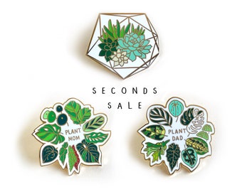 SECONDS Enamel Pins || Plant Mom Pins || Plant Dad Pins || House Plant Pins || Plant Lovers || Leaf Pins|| Hoya Pin