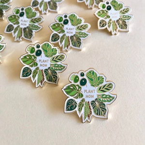 Plant Mom Hard Enamel Pin Plant Lady Pin Plant Lover Pin House Plant Pin Leaf Pin image 3