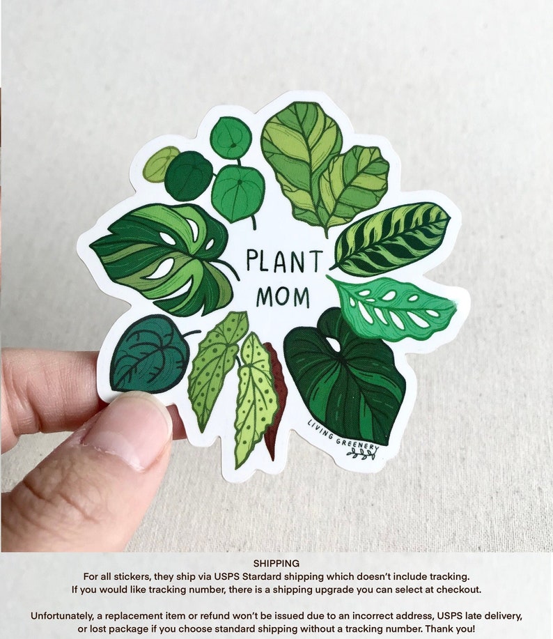 Plant Mom sticker, Glossy Coated vinyl Die Cut Sticker, House Plant Sticker, Plant Sticker, Weatherproof Sticker, Laptop Sticker 