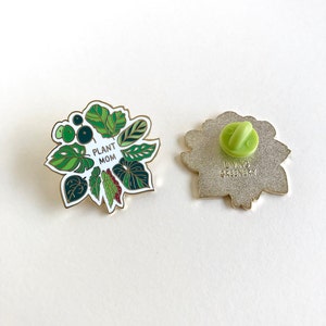 Plant Mom Hard Enamel Pin Plant Lady Pin Plant Lover Pin House Plant Pin Leaf Pin image 2