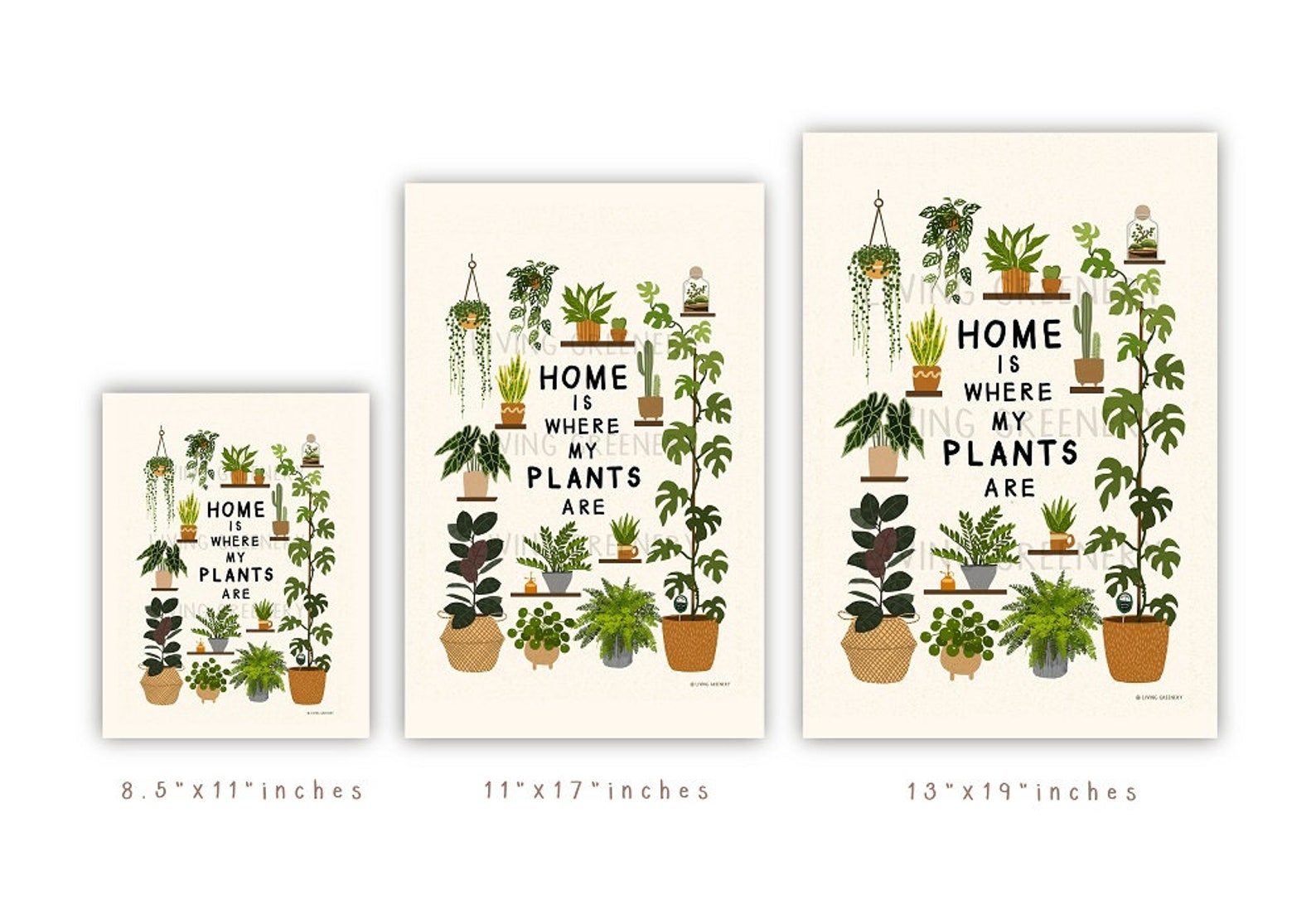 Home is Where My Plants Are House Plant Poster House Plant Etsy