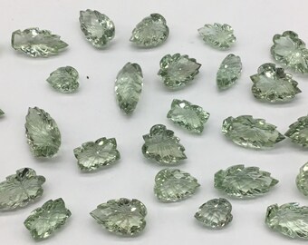 Green Amethyst Carving Fancy Cut Stones 27pieces Natural  Gemstone For Jewelry