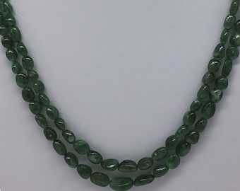Emerald Tumbled Brazilian Necklace 100 /% Natural Emerald Tumble Emerald Beads Emerald Jewelry Green Emerald Tumble Top Quality Emerald Gems