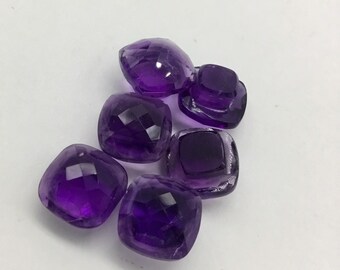 Amethyst Mushroom/Fancy Button Cut Faceted Gemstones