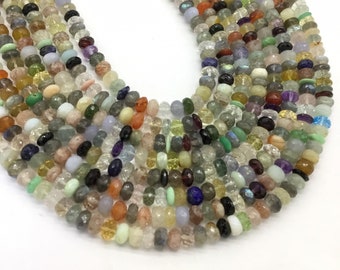Multiple Mixed Gems Faceted Beads, Natural Gemstone Beads, 6 To 7 MM Beads, Assorted Gemstone Beads