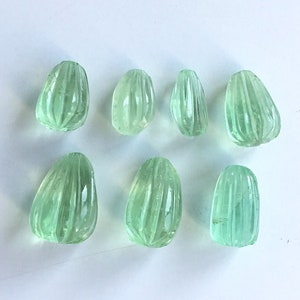 Natural Fluorite Carved Tumbles Loose Gemstone