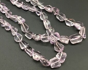 Pink Amethyst Faceted Tumble Natural Gemstone Beads  For Jewelry