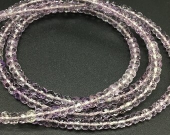 Pink Amethyst Faceted Beads Natural Gemstone Necklace